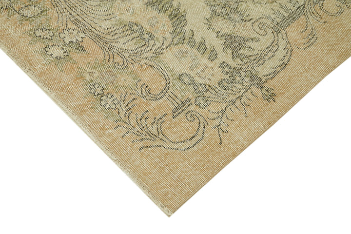 7x10 Beige Turkish Vintage Area Rug - 42099
