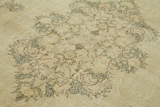 7x10 Beige Turkish Vintage Area Rug - 42099