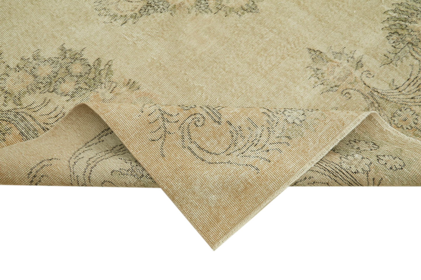 7x10 Beige Turkish Vintage Area Rug - 42099
