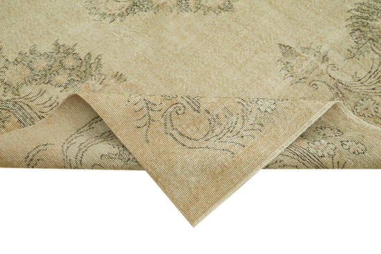 7x10 Beige Turkish Vintage Area Rug - 42099