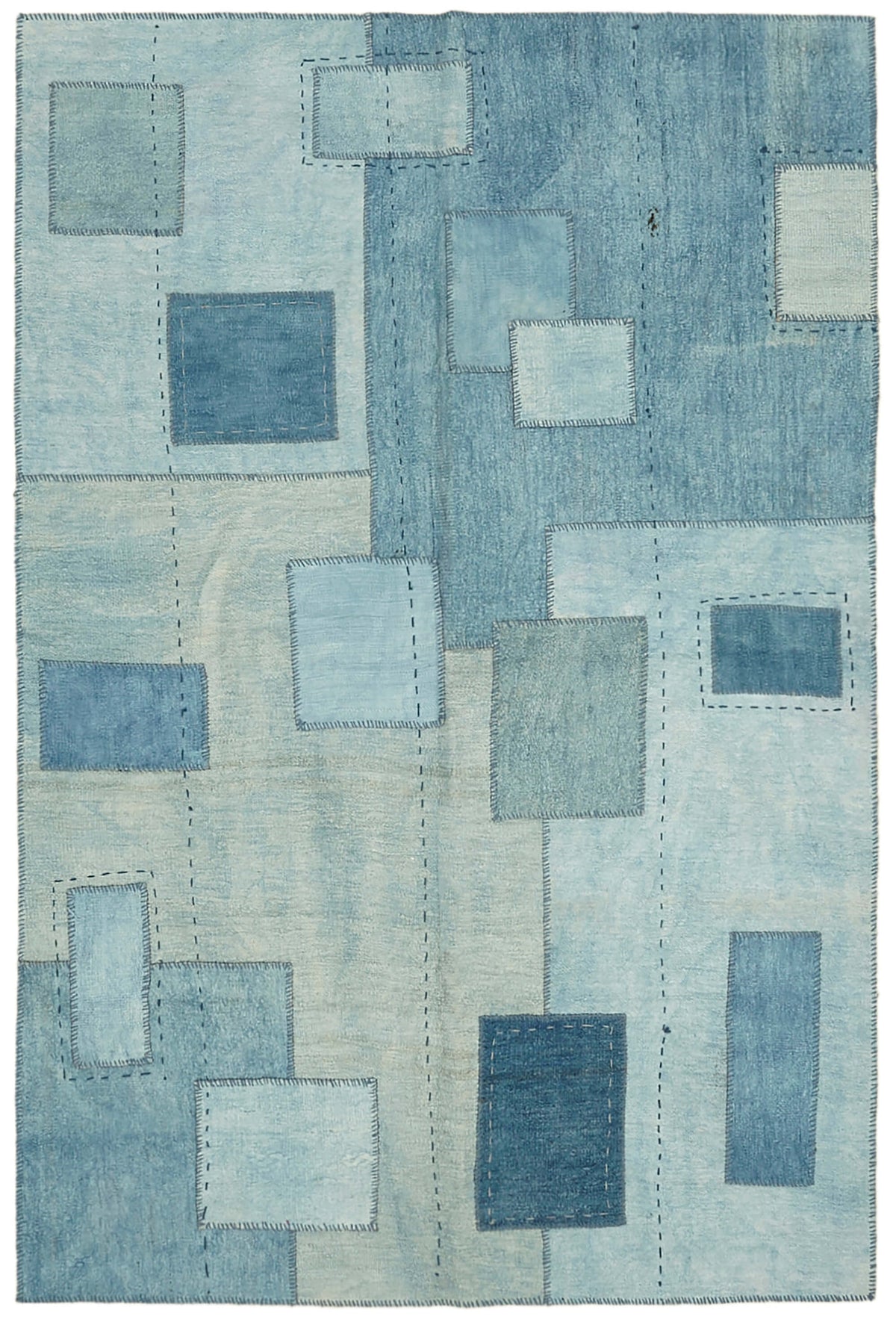 7x10 Blue Hemp Kilim Rug - 42102