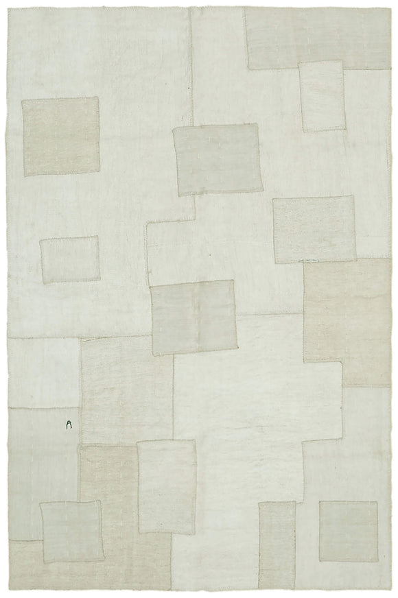 7x10 White Hemp Kilim Rug - 42103