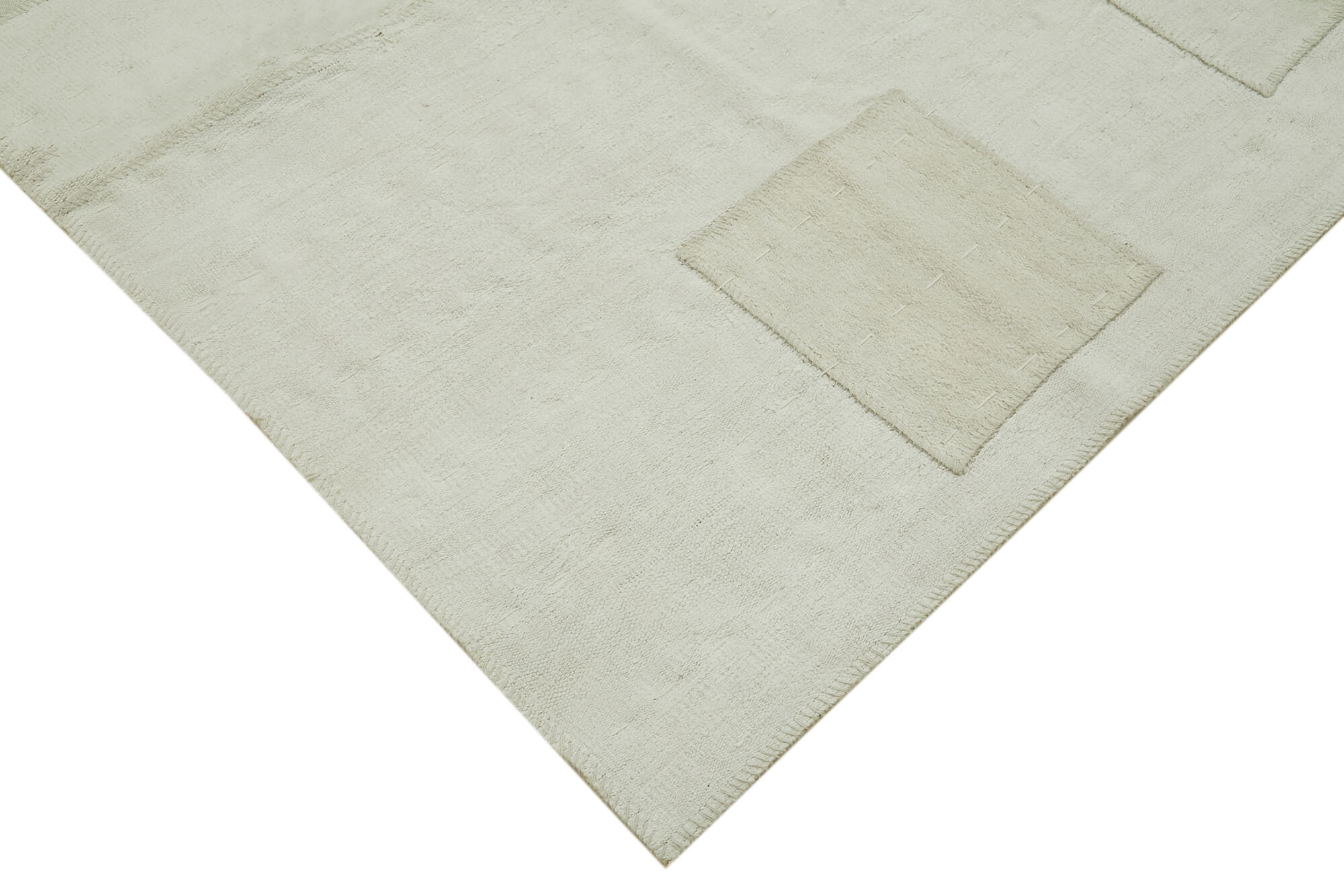 7x10 White Hemp Kilim Rug - 42103