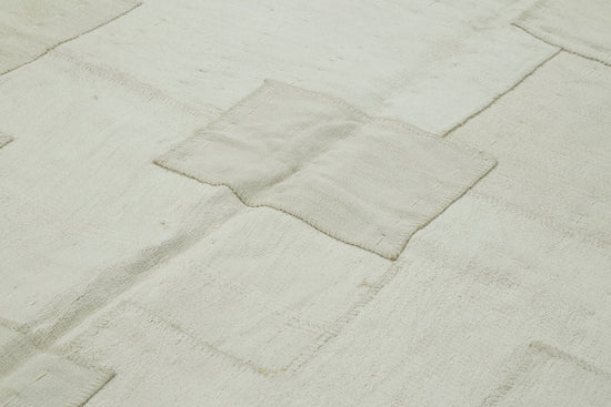 7x10 White Hemp Kilim Rug - 42103