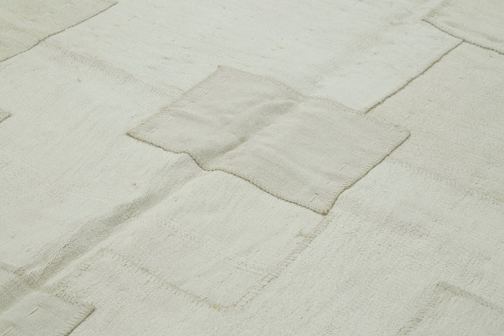 7x10 White Hemp Kilim Rug - 42103