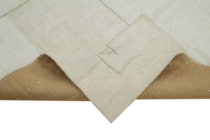 7x10 White Hemp Kilim Rug - 42103