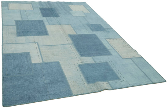 7x10 Blue Hemp Kilim Rug - 42104