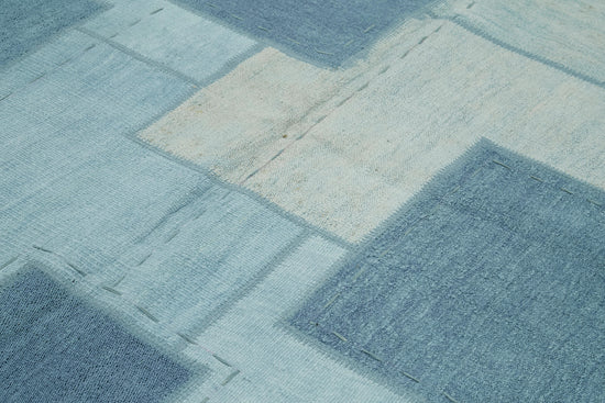 7x10 Blue Hemp Kilim Rug - 42104