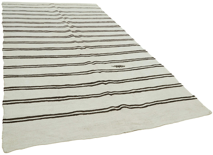 7x13 White Hemp Kilim Rug - 42107
