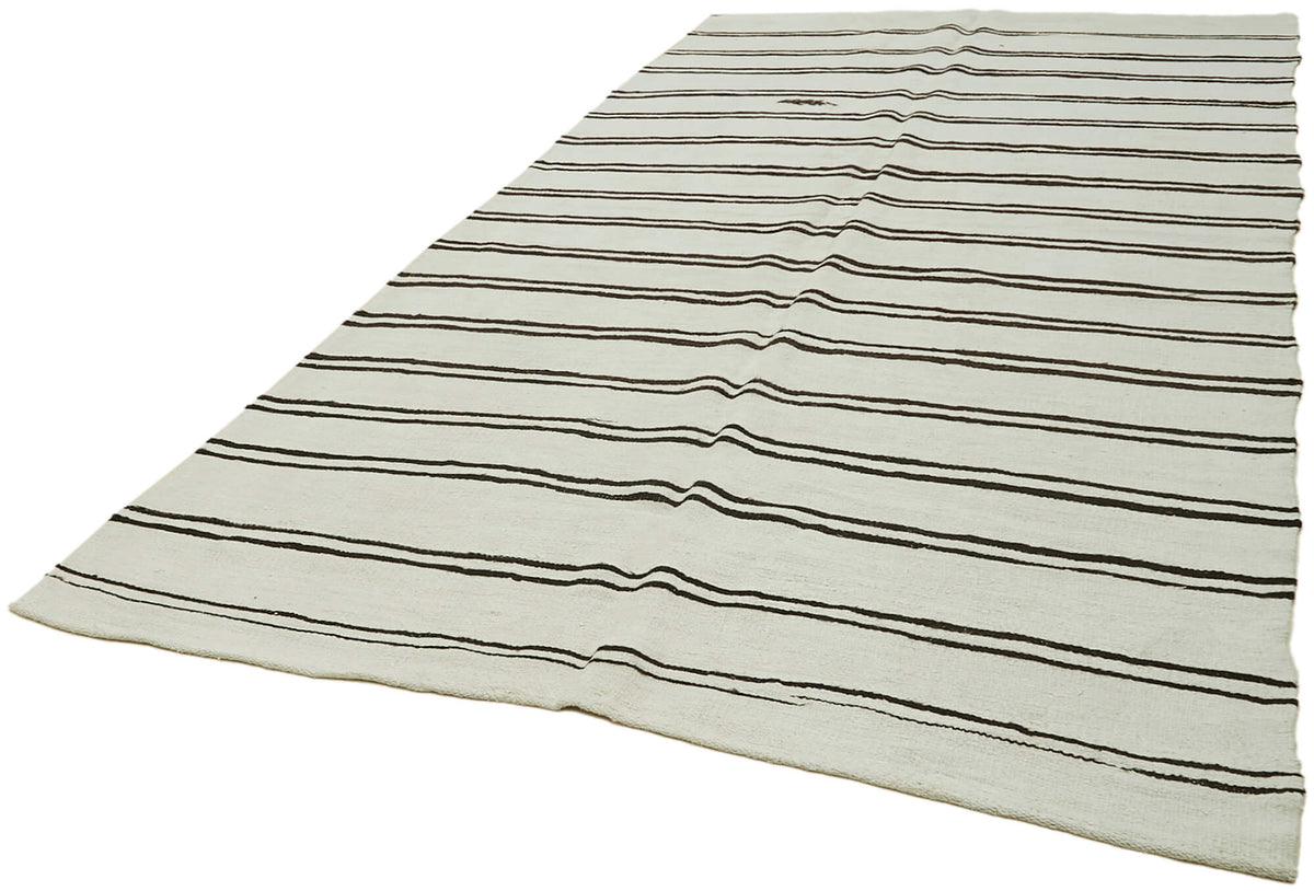 7x13 White Hemp Kilim Rug - 42107