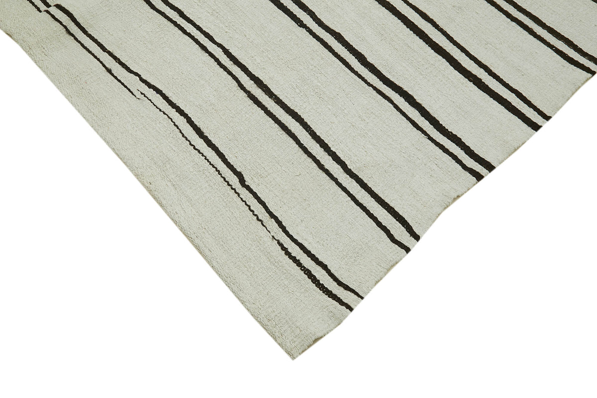 7x13 White Hemp Kilim Rug - 42107