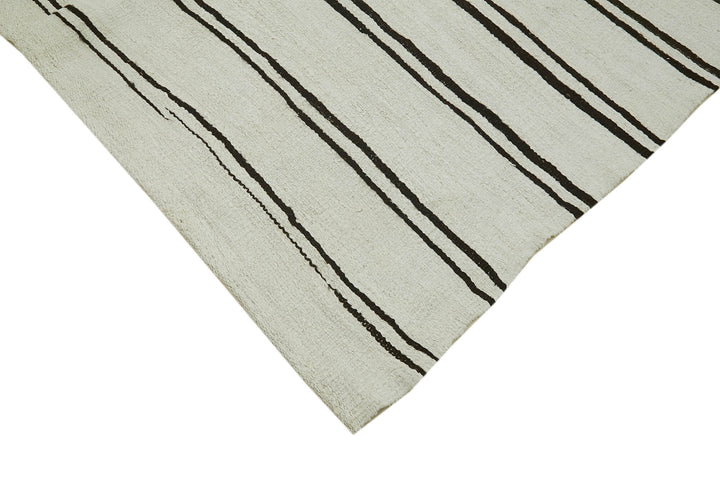 7x13 White Hemp Kilim Rug - 42107