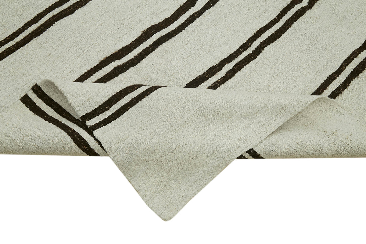 7x13 White Hemp Kilim Rug - 42107