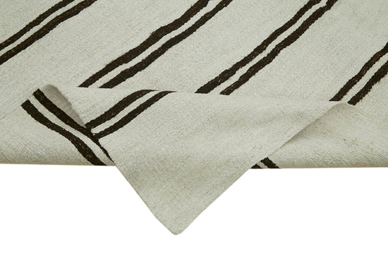 7x13 White Hemp Kilim Rug - 42107