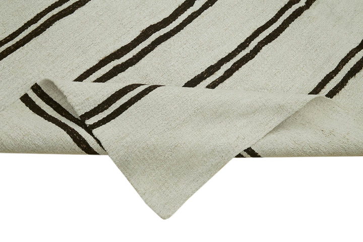 7x13 White Hemp Kilim Rug - 42107