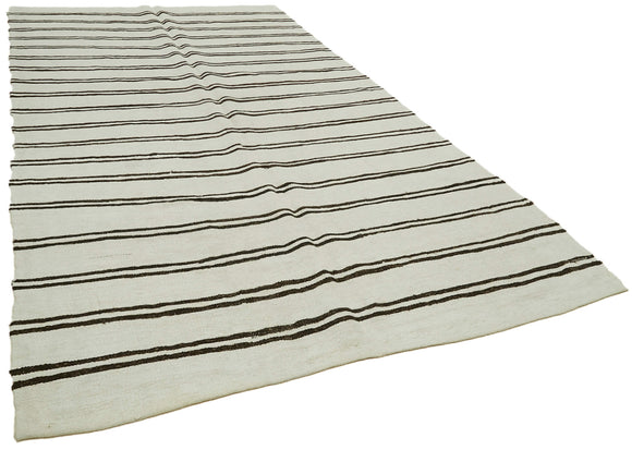 7x13 White Hemp Kilim Rug - 42110