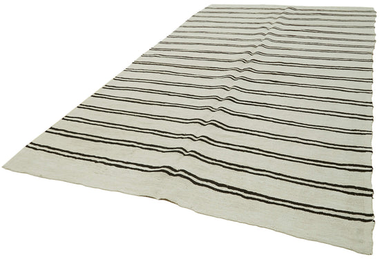 7x13 White Hemp Kilim Rug - 42110