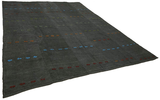 10x12 Grey Hemp Kilim Rug - 42112