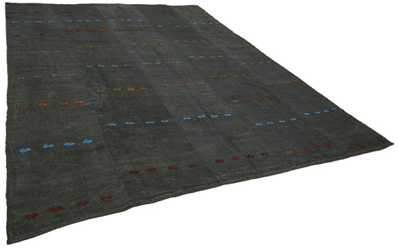10x12 Grey Hemp Kilim Rug - 42112