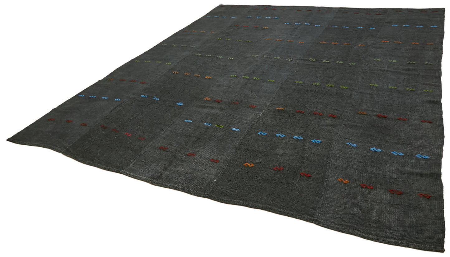 10x12 Grey Hemp Kilim Rug - 42112