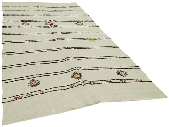 7x12 Beige Hemp Kilim Rug - 42116
