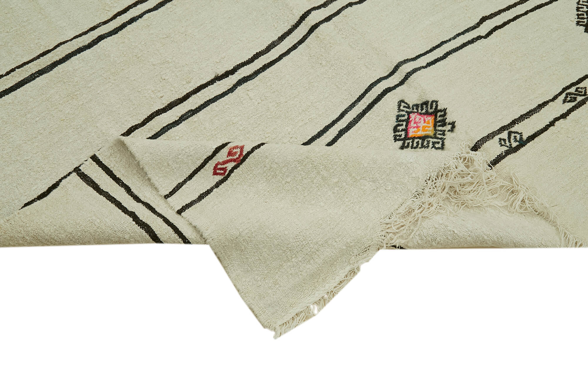 7x12 Beige Hemp Kilim Rug - 42116