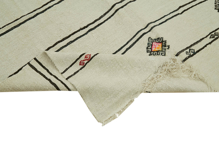 7x12 Beige Hemp Kilim Rug - 42116