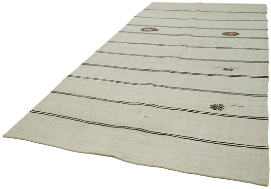 6x12 Beige Hemp Kilim Rug - 42117