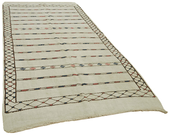5x10 Beige Hemp Kilim Rug - 42118