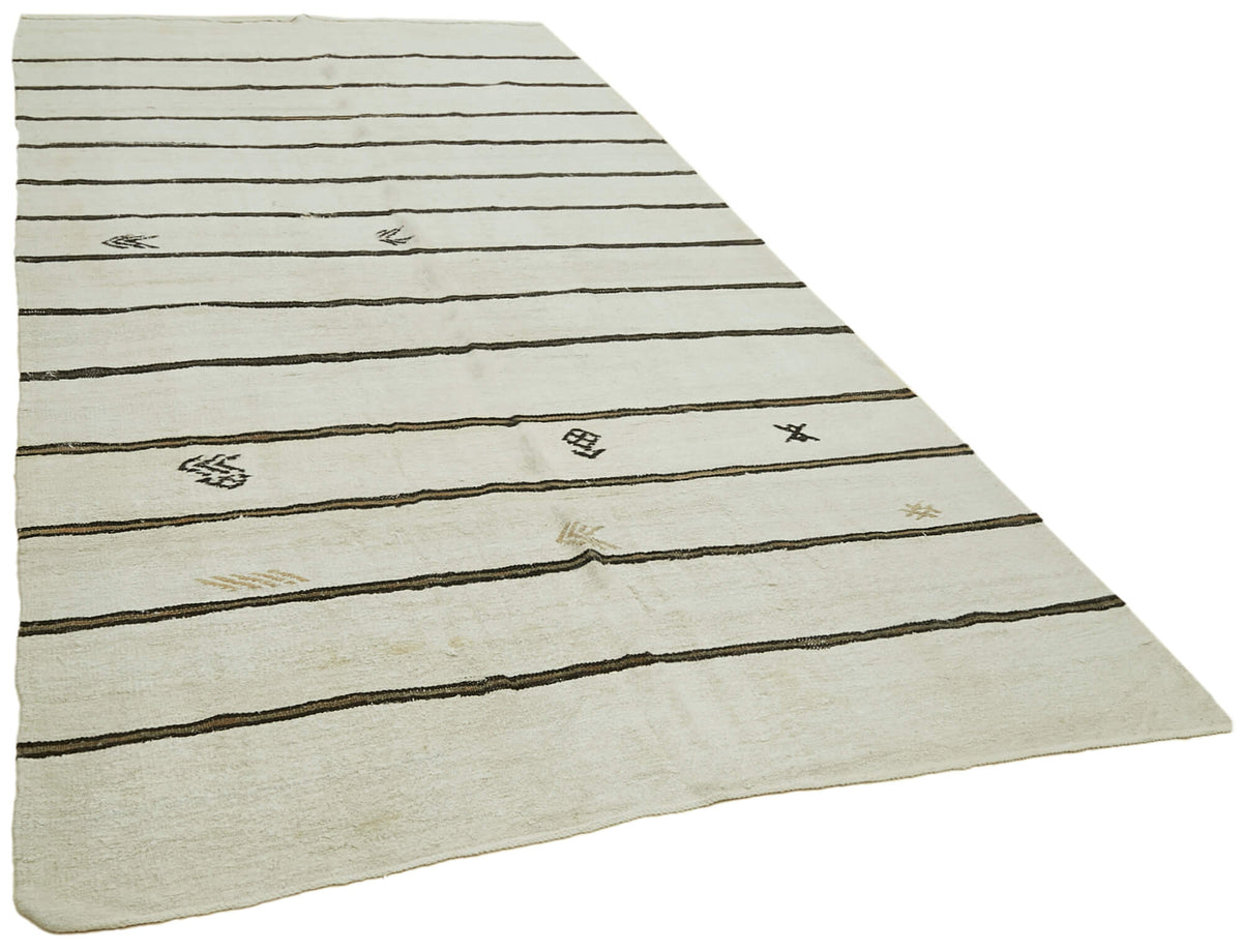 6x12 Beige Hemp Kilim Rug - 42120