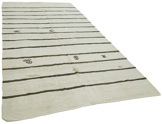 6x12 Beige Hemp Kilim Rug - 42120