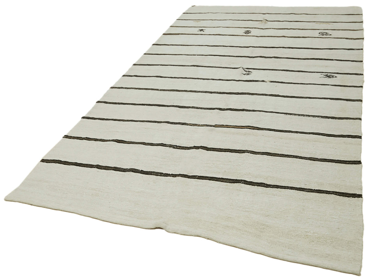 6x12 Beige Hemp Kilim Rug - 42120