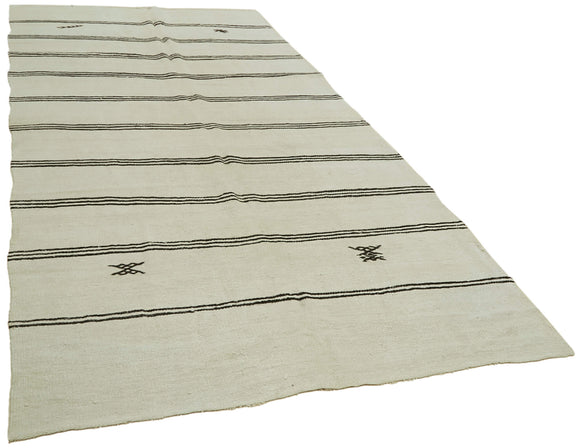 6x12 White Hemp Kilim Rug - 42124