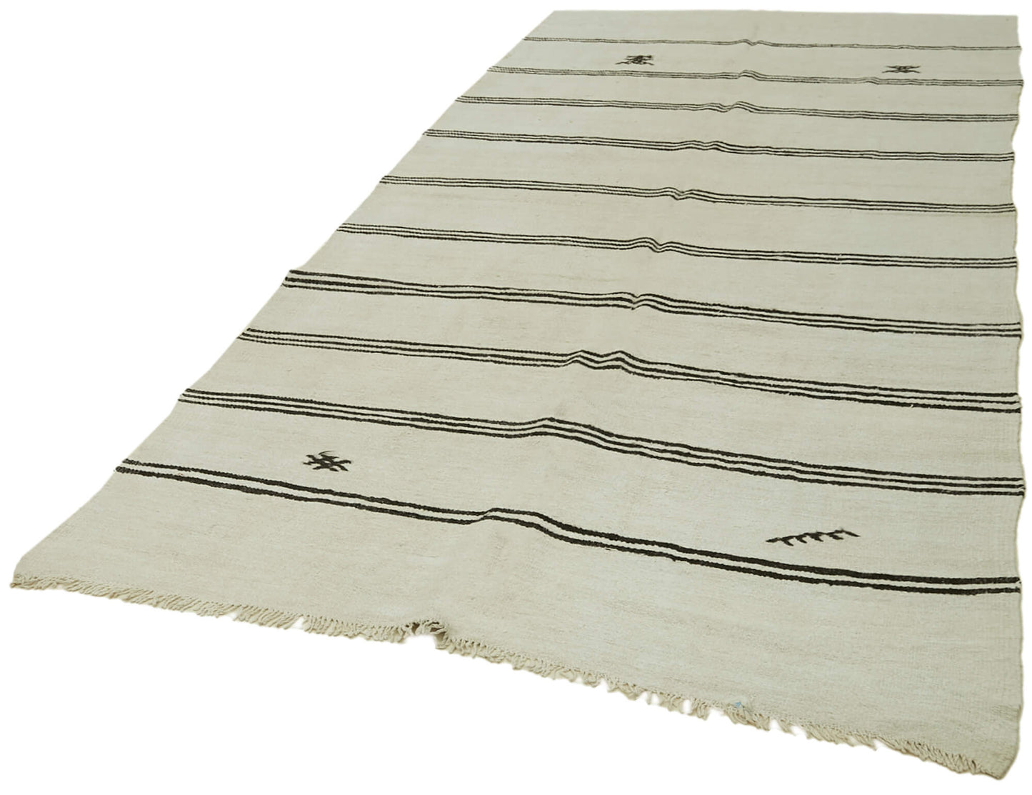 6x12 White Hemp Kilim Rug - 42124