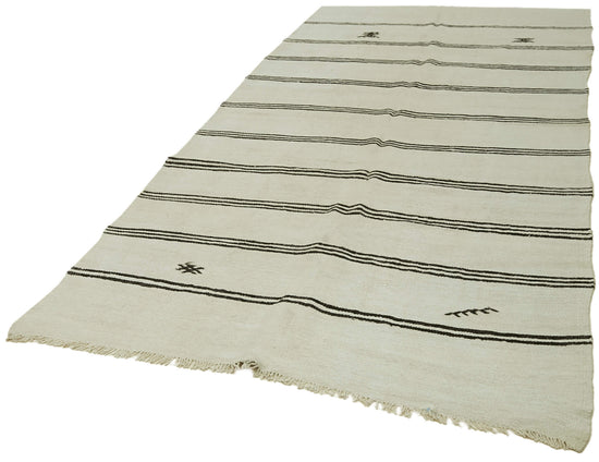 6x12 White Hemp Kilim Rug - 42124