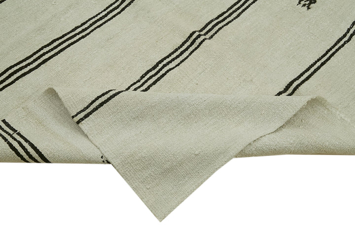 6x12 White Hemp Kilim Rug - 42124