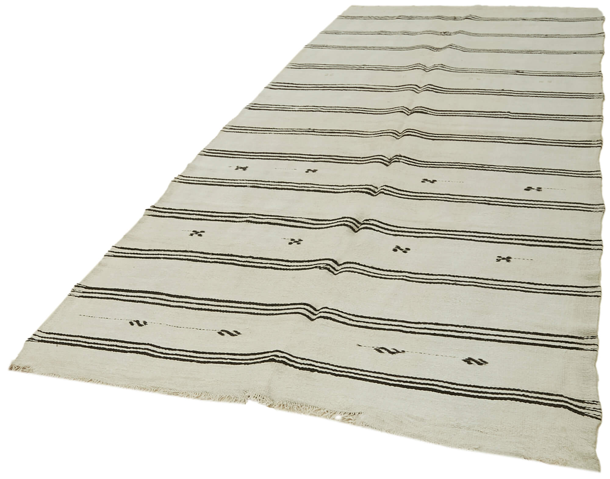 5x10 White Hemp Kilim Rug - 42134