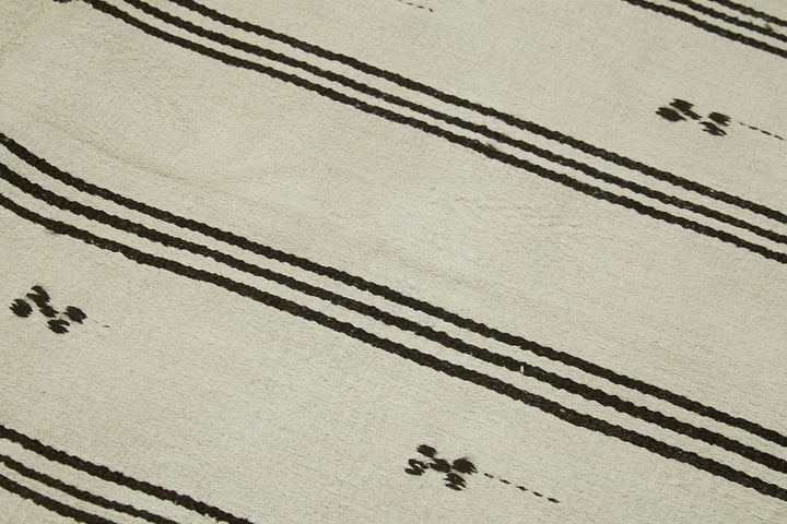 5x10 White Hemp Kilim Rug - 42134