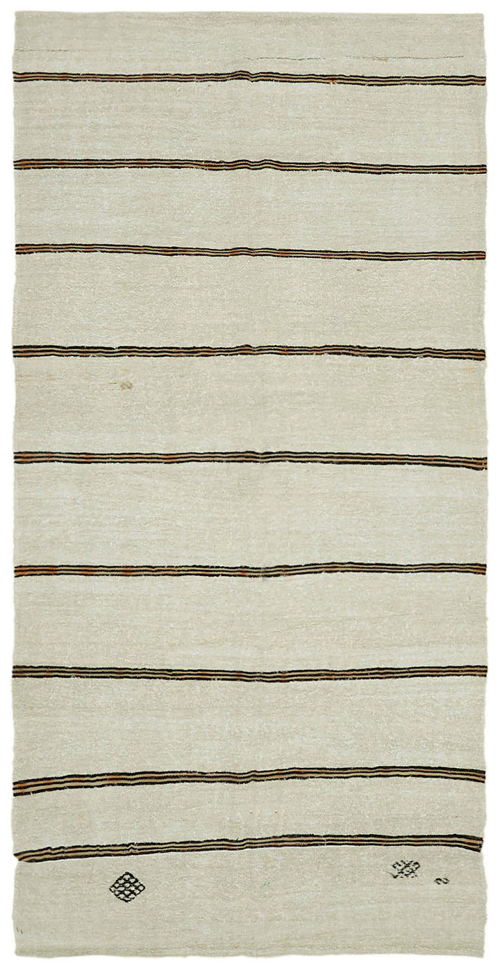 6x12 Beige Hemp Kilim Rug - 42136