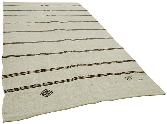 6x12 Beige Hemp Kilim Rug - 42136