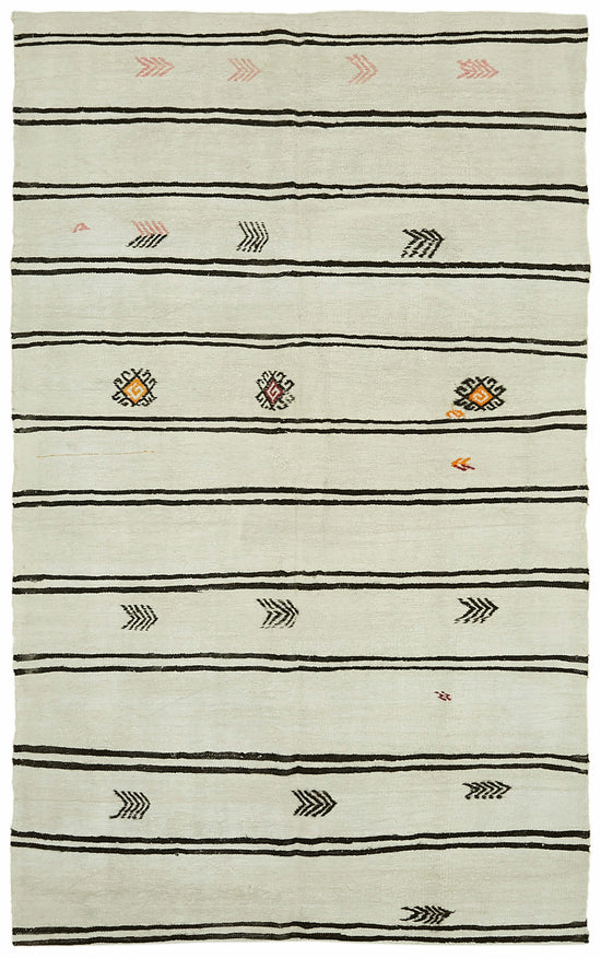 6x10 Beige Hemp Kilim Rug - 42162