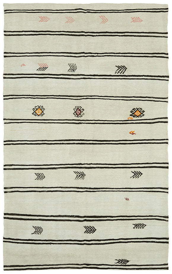 6x10 Beige Hemp Kilim Rug - 42162