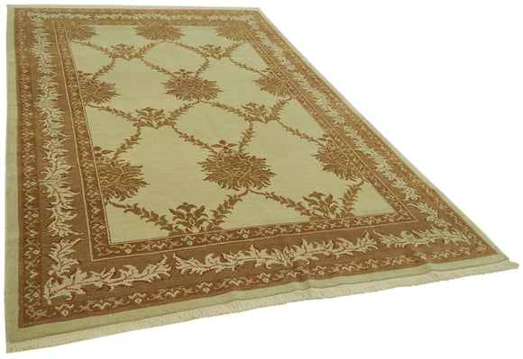 7x10 Beige Oushak Rug - 42187