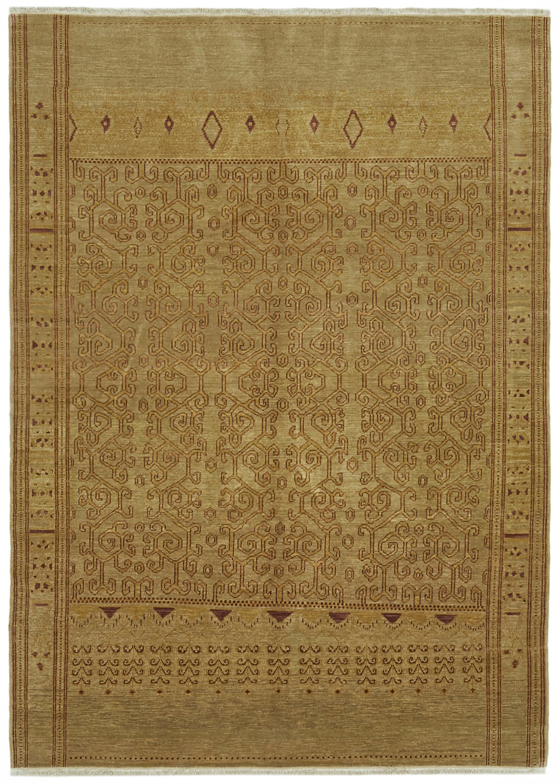 6x8 Beige Oushak Rug - 42188