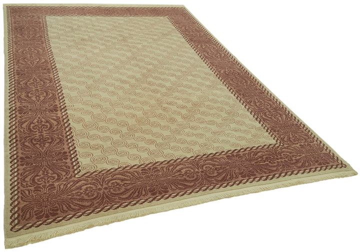7x9 Beige Oushak Rug - 42194