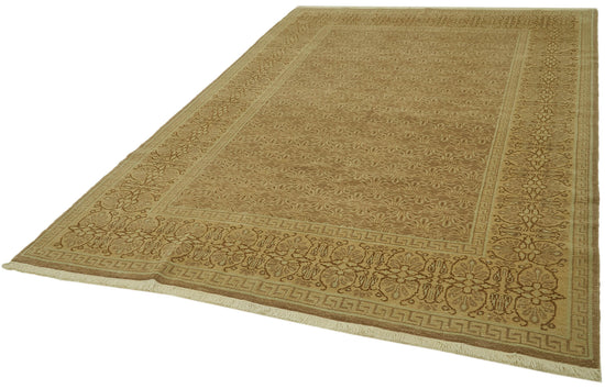 7x9 Beige Oushak Rug - 42196