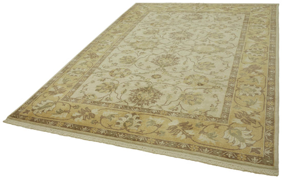 7x10 Beige Oushak Rug - 42199
