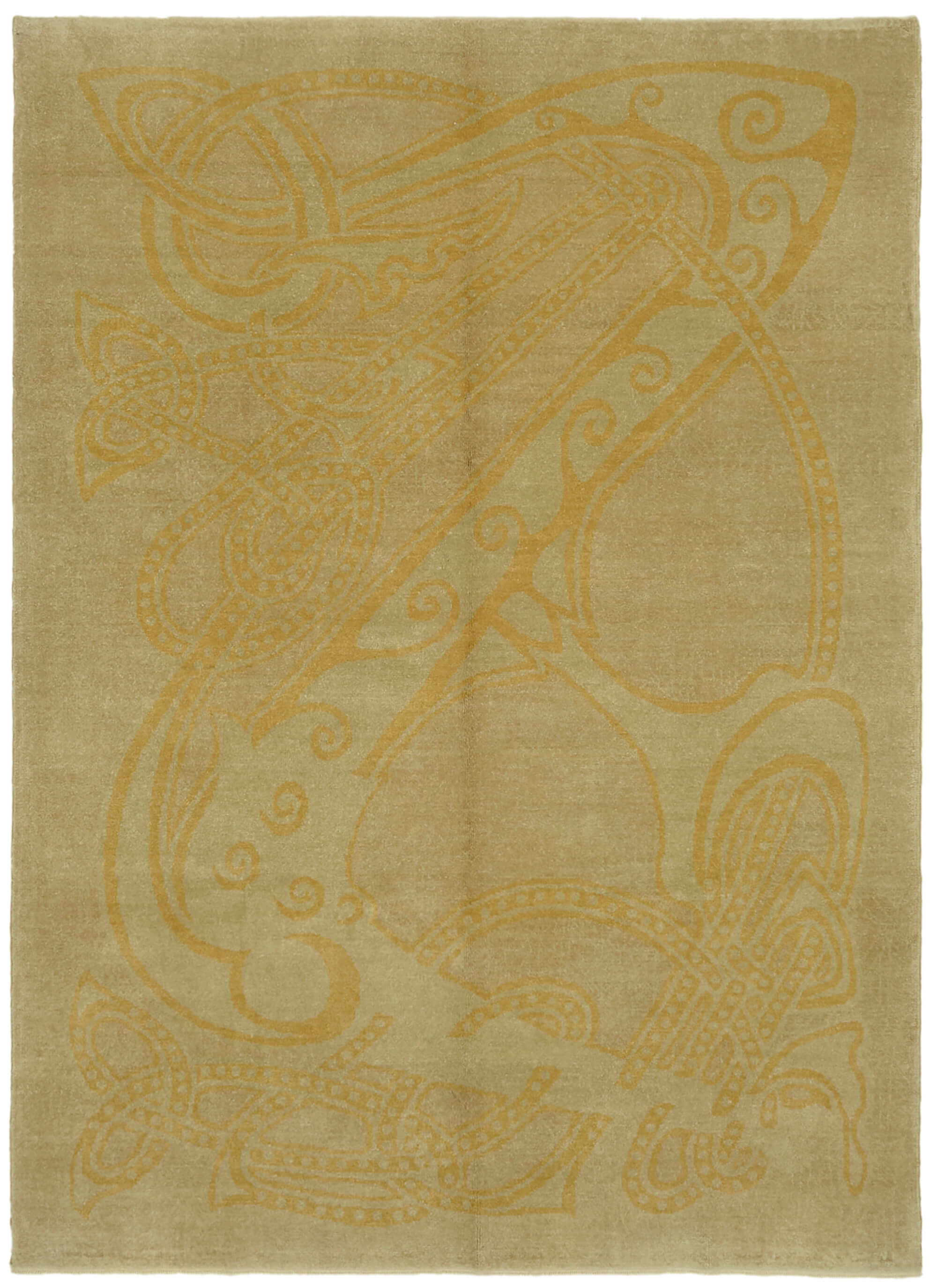 7x9 Beige Oushak Rug - 42200