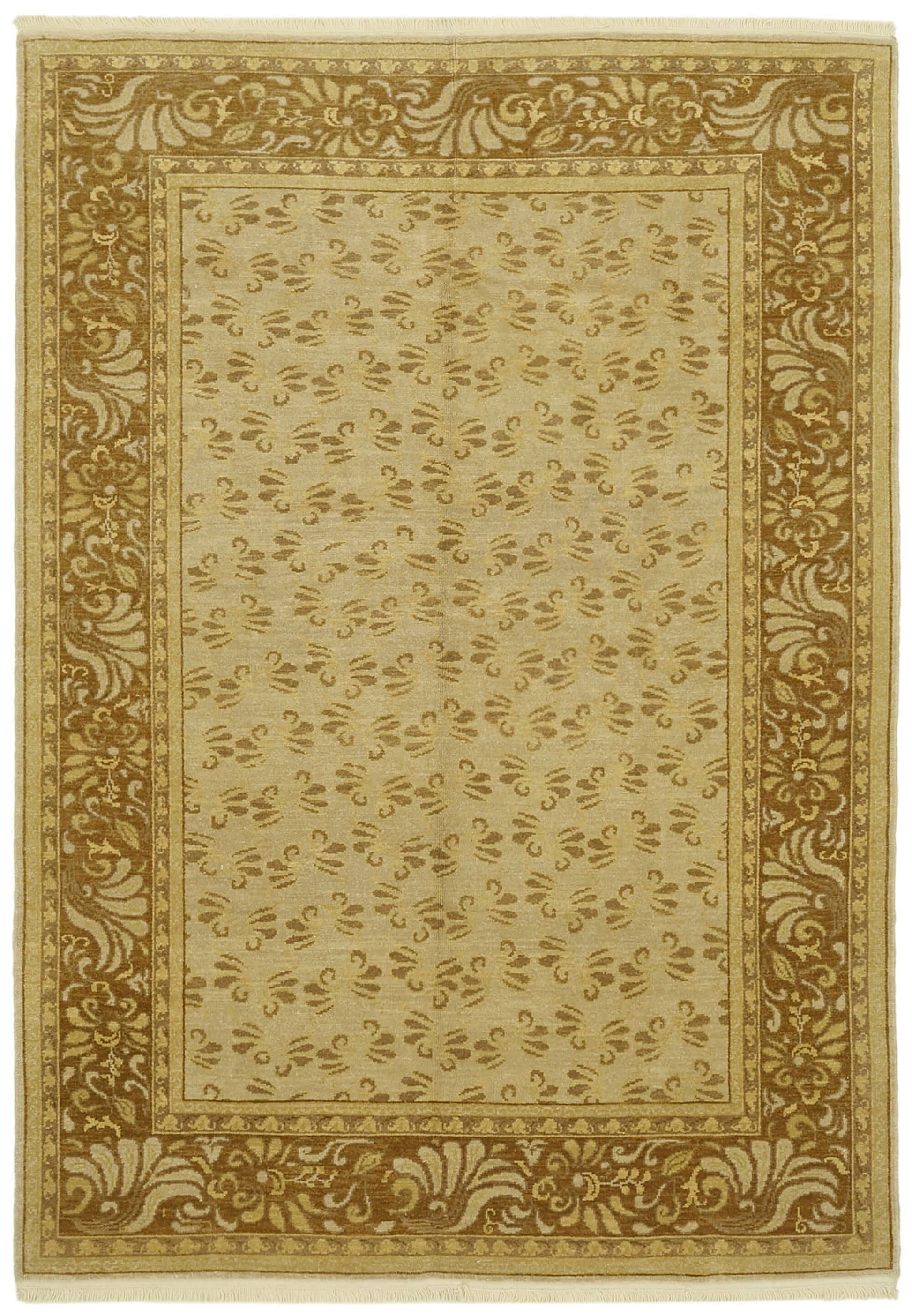 7x9 Beige Oushak Rug - 42203