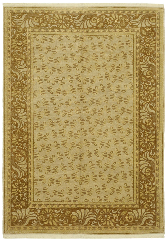 7x9 Beige Oushak Rug - 42203